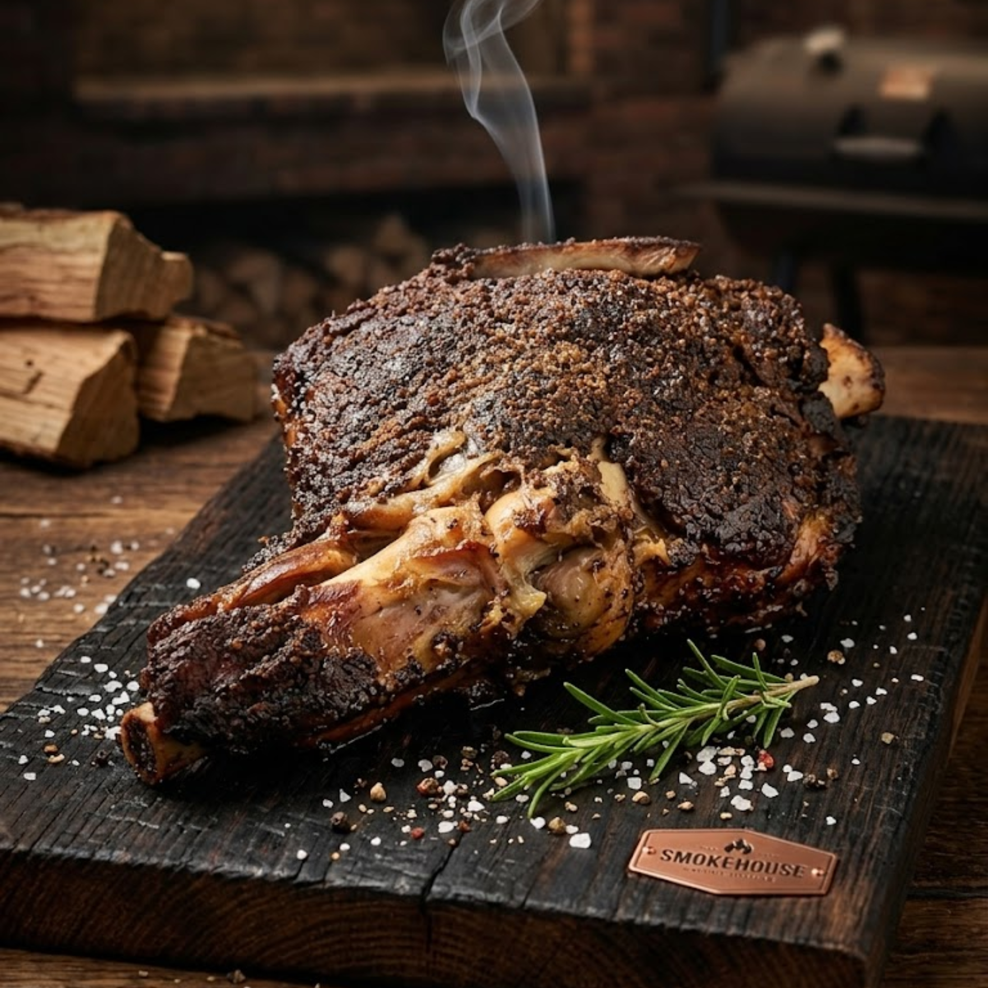 Slow-smoked 30-day dry-aged Dorper leg of lamb, sliced, from Smōk Yerevan
